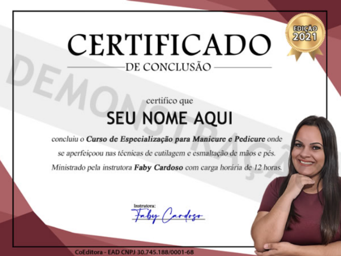 Modelo do Certificado Profissional do Curso